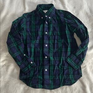 NWOT Crewcuts Kids Green and Blue Plaid Button Down Shirt